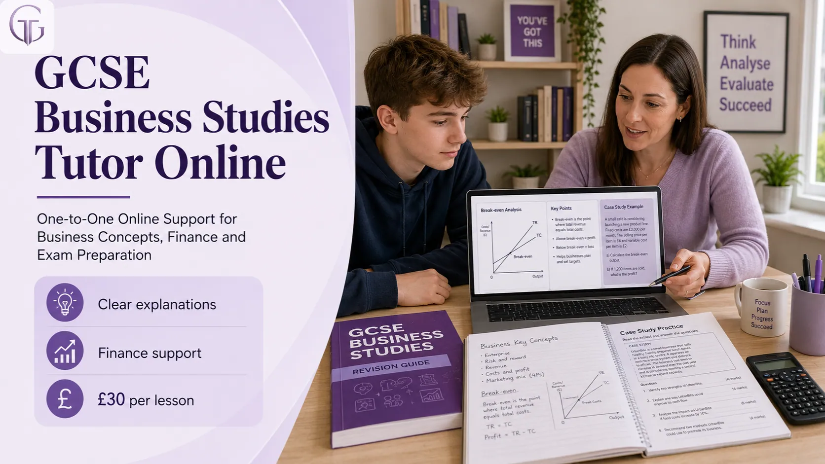 GCSE Business Studies tutor online for one-to-one support