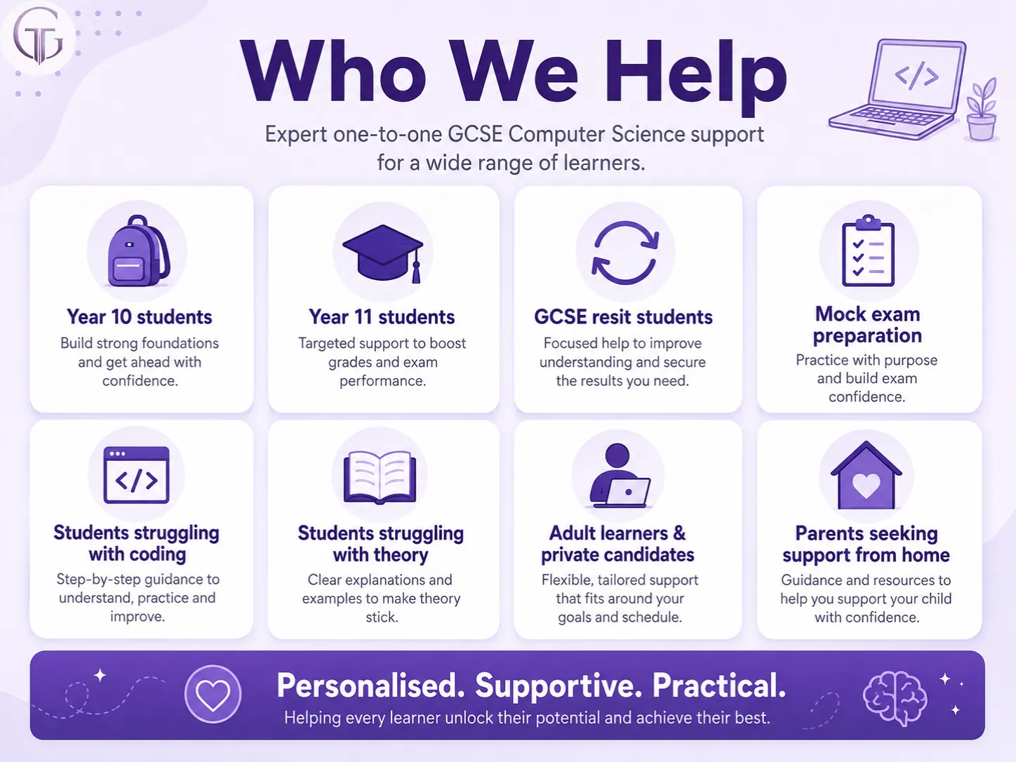 GCSE Computer Science tutoring for Year 10 and Year 11 students