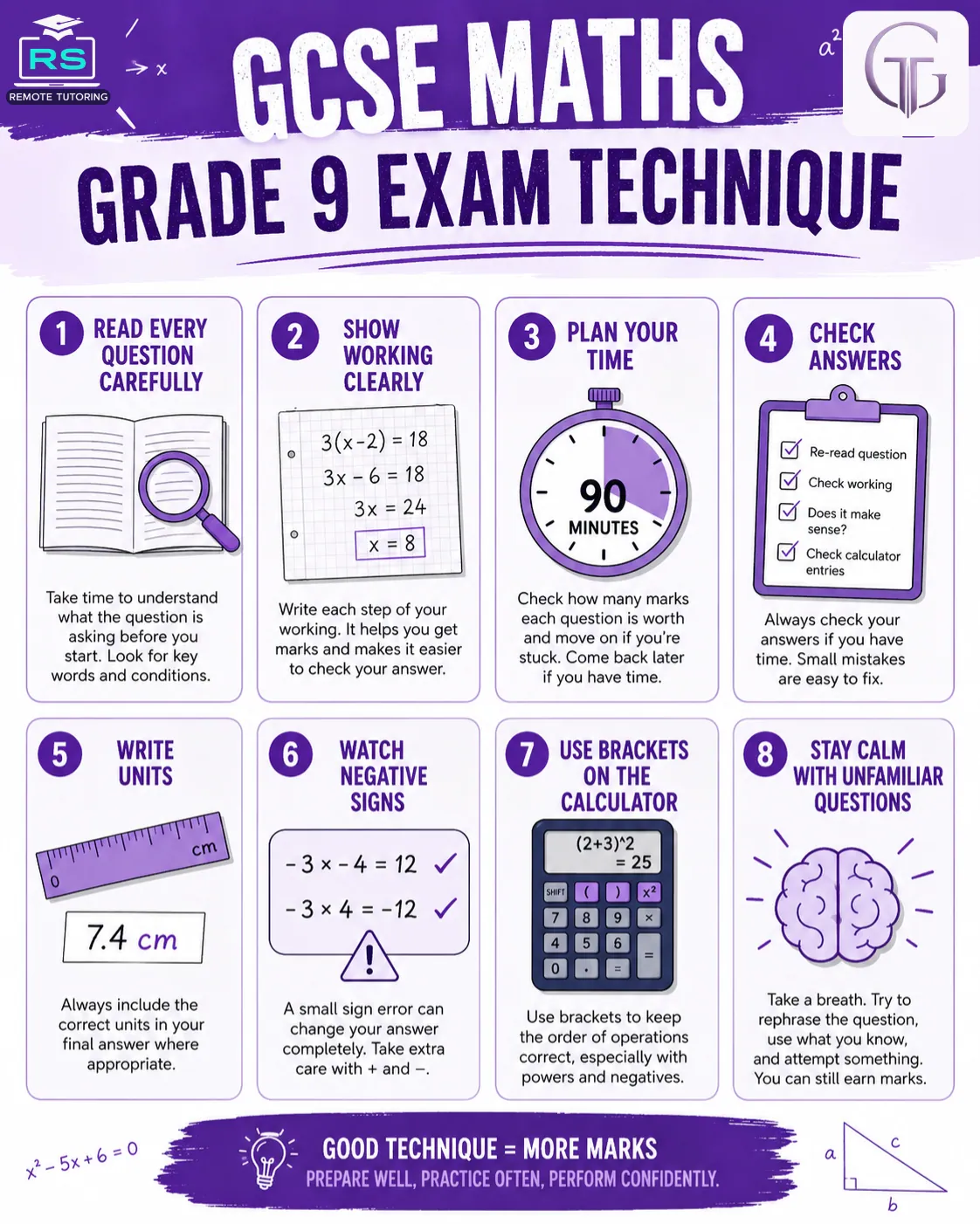 GCSE Maths Grade 9 Exam Technique Tips