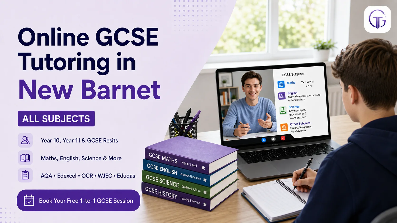 Online GCSE tutoring in New Barnet for Year 10, Year 11 and resit students