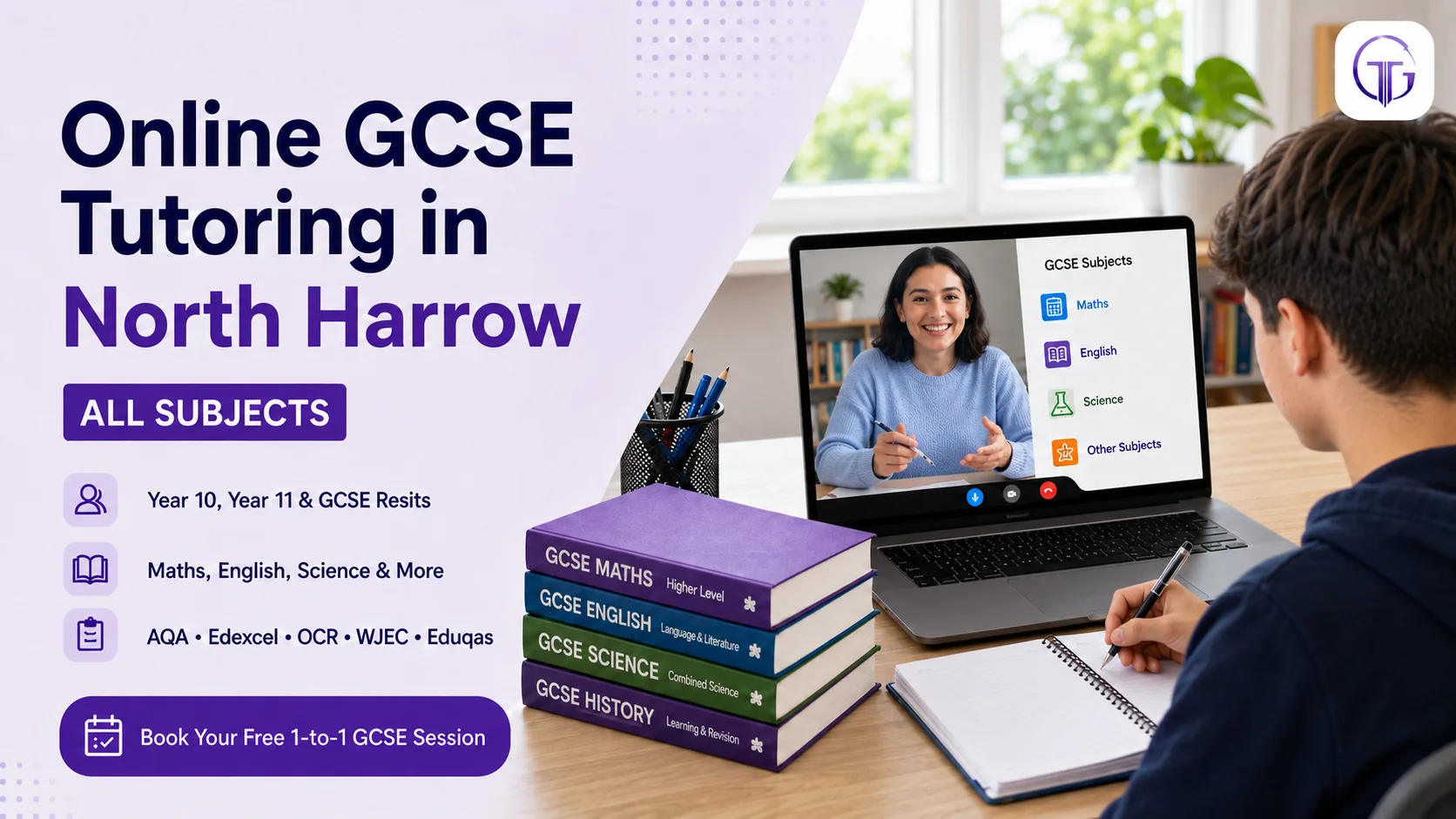 Online GCSE tutoring in North Harrow for Year 10, Year 11 and resit students
