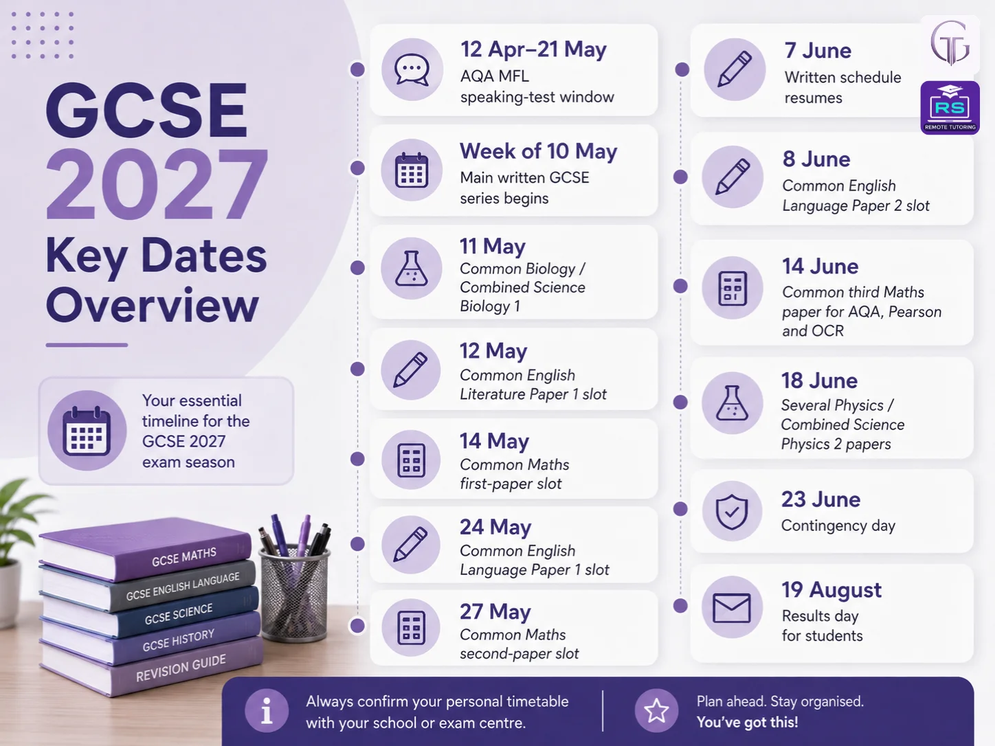 GCSE 2027 key dates overview for students and parents