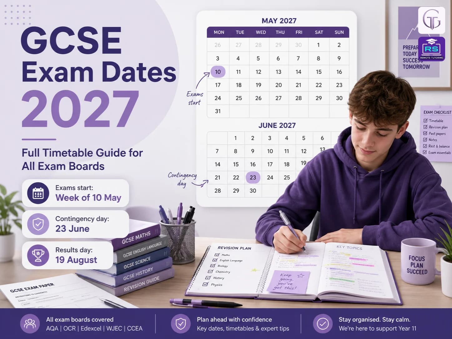 GCSE exam dates 2027 full timetable guide for UK students