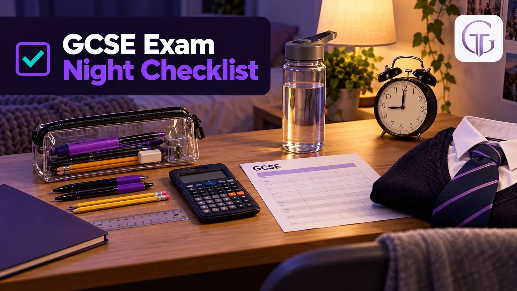 GCSE exam night checklist to reduce anxiety about the morning routine