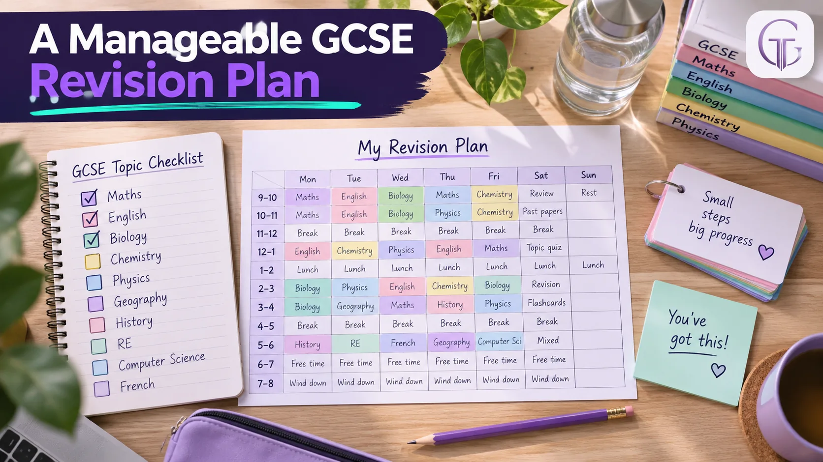 GCSE revision timetable designed to reduce exam anxiety and avoid cramming