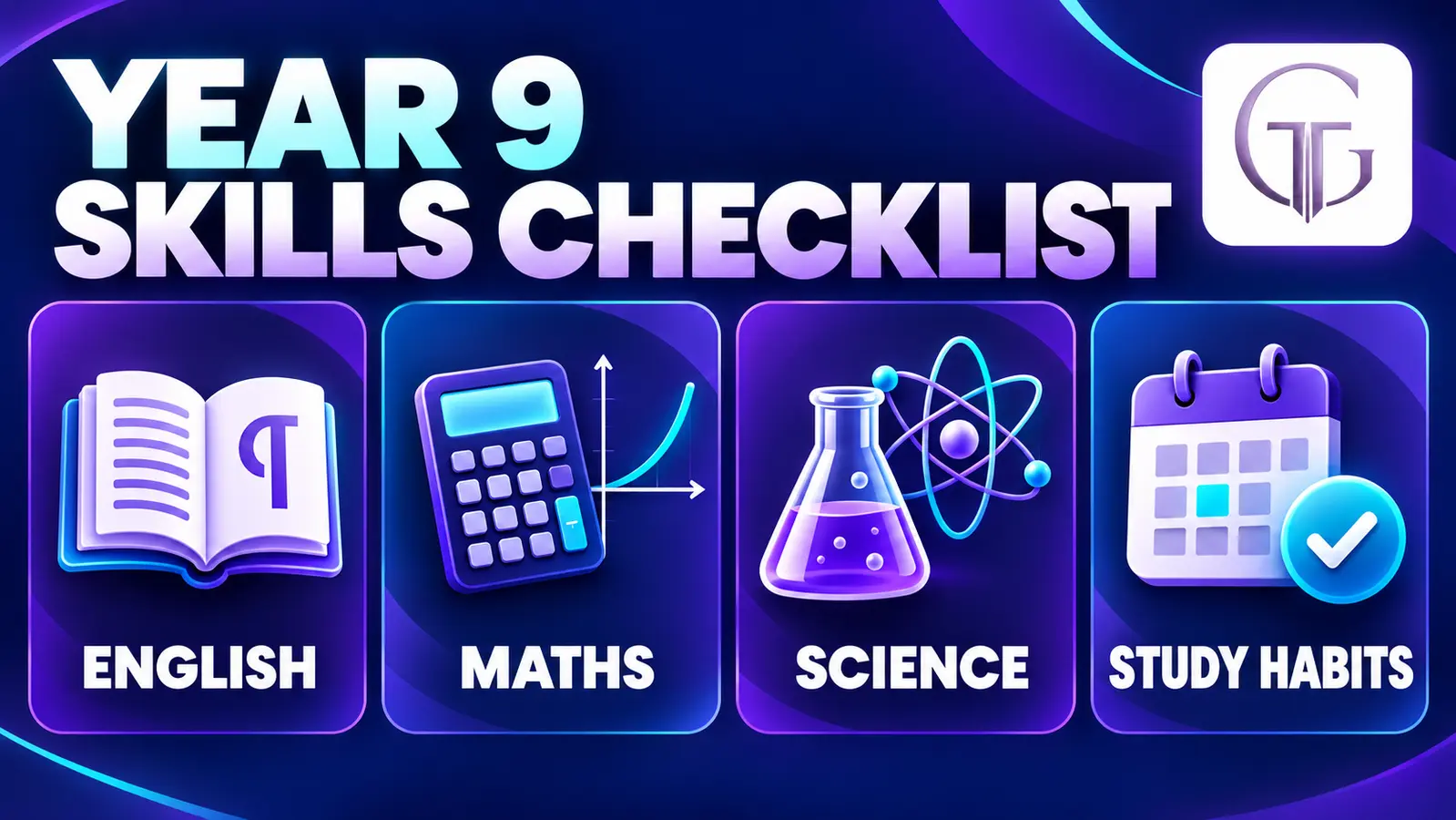 Year 9 academic skills checklist for English, Maths, Science and independent study